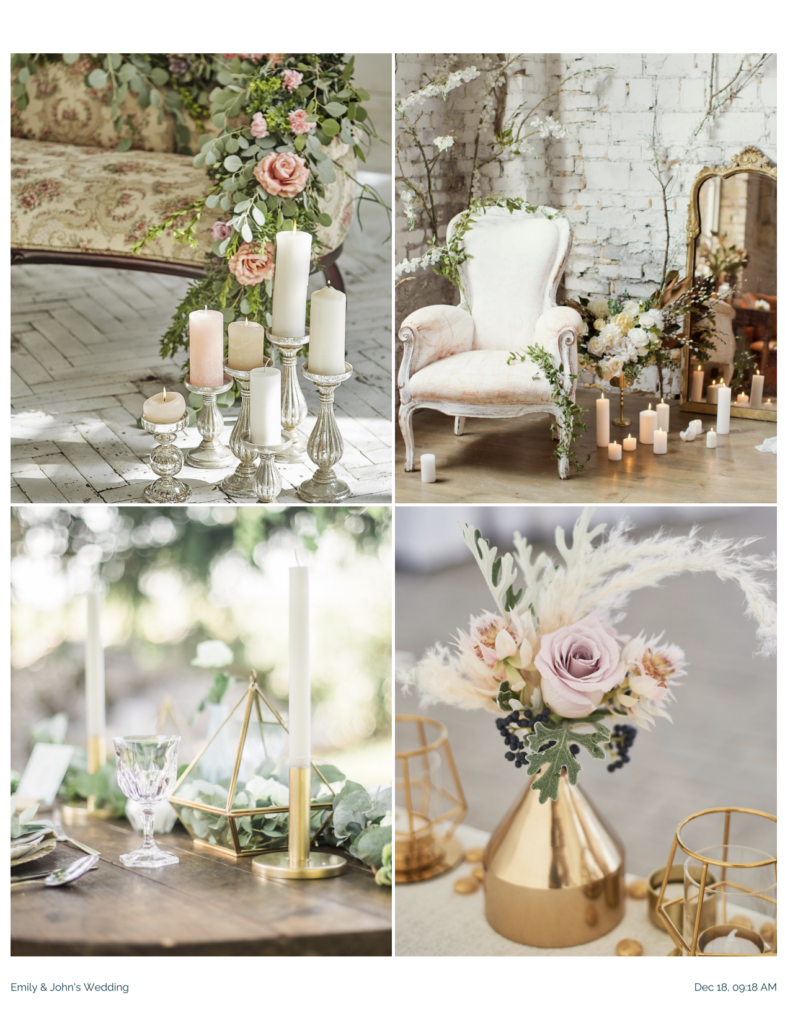 Proposal Image Board Template Décor Floral Centerpieces Proposal